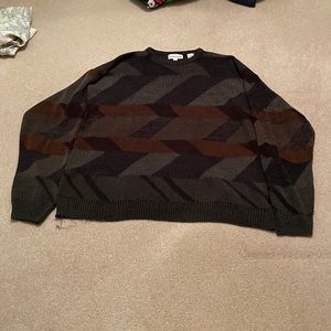 Pronto Uomo Men's XL Geometric Pattern Pullover Sweater